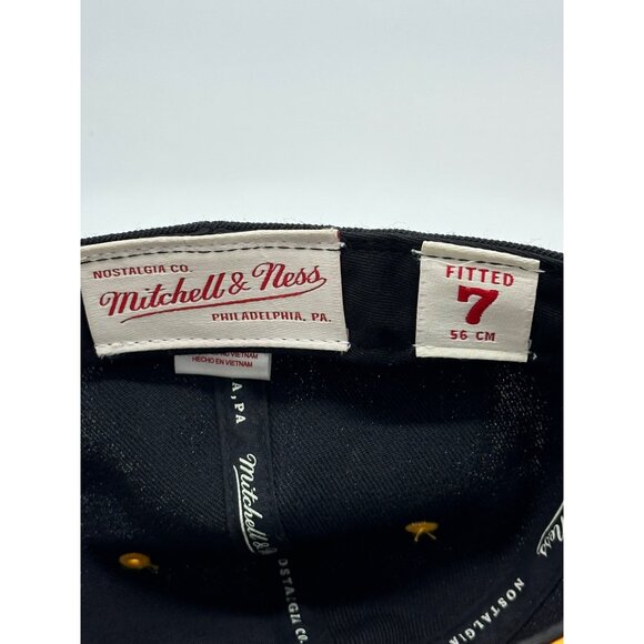 Golden State Warriors Mitchell & Ness Fitted Cap Size 7 Black Blue Gold NBA READ - Picture 2 of 6